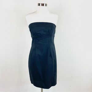 Express Black Strapless Body-con Midi Dress